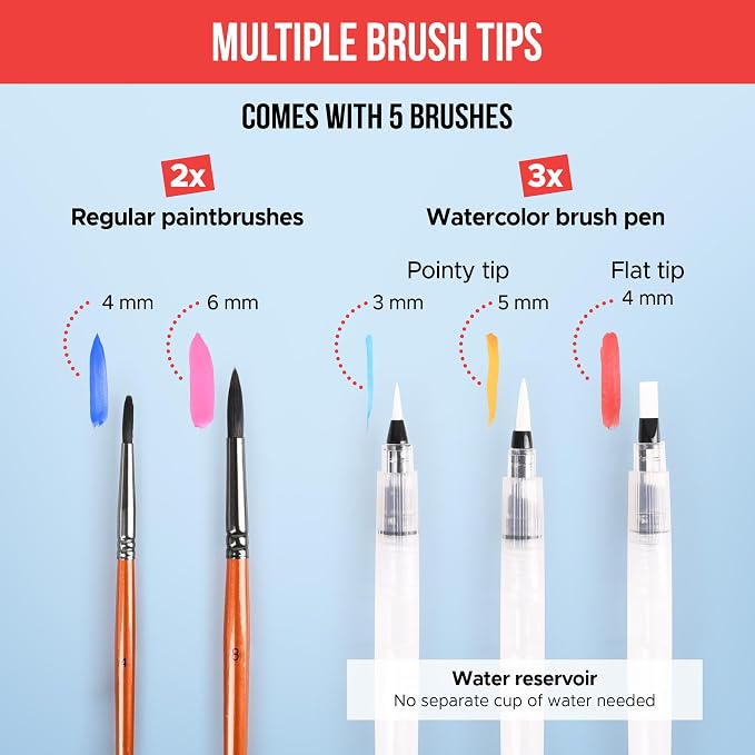 Watercolor Paint Set with 100 Bright Colors: - Image 6
