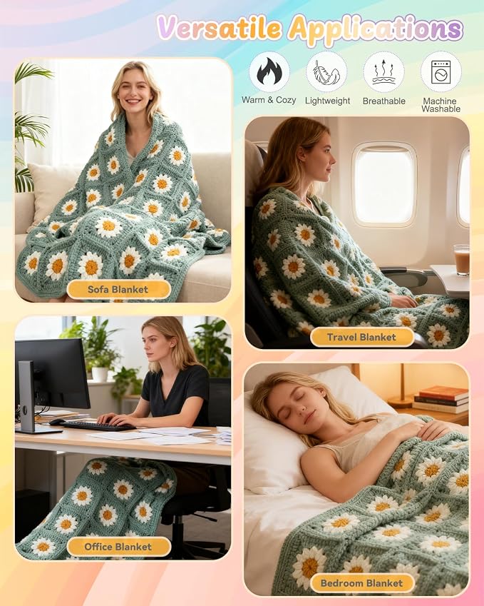 Coopay Crochet Kit for Beginners, Crochet Starter Kit for Blanket, Granny - Image 7