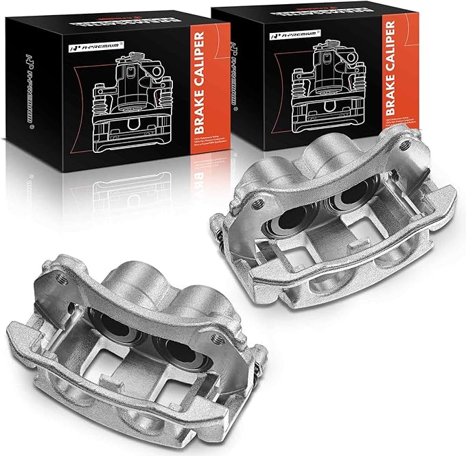A-Premium Disc Brake Caliper Assembly with Bracket Compatible with Select Chevy, Pontiac and Saturn Models - Equinox 2005-2006, Torrent 2006, Vue 2004-2007 - Front Driver and Passenger Side, 2-PC Set