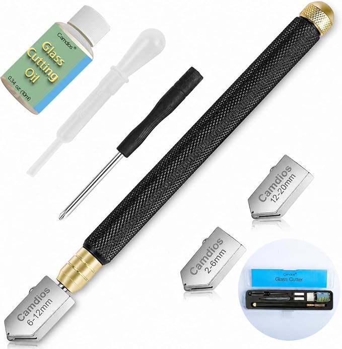 Glass Cutter 2mm-20mm, Upgrade Glass Cutting Tool by Camdios