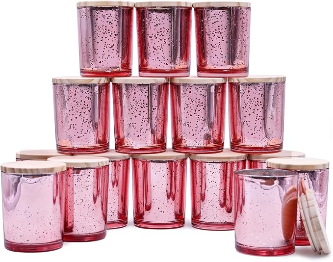 SHOWIN Thick Candle Jars for Making Candles 16 Pcs, 7 OZ Empty Jars by Showin