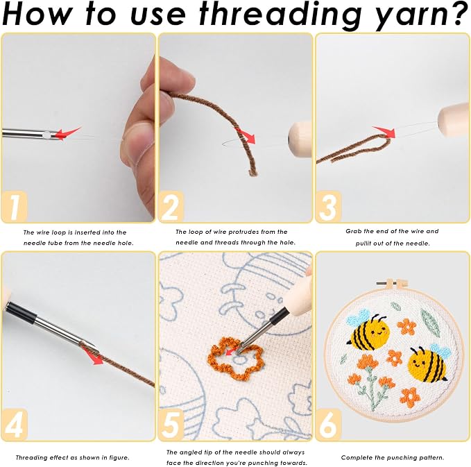 Peotclola Punch Needle Kit for Adults, 3 Sets Punch Needle Kits Beginner DIY - Image 5