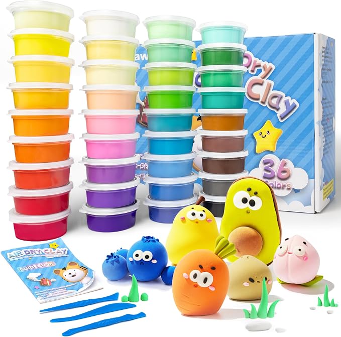 Drawdart Air Dry Clay- 36 Colors Modeling Clay Kit by Drawdart