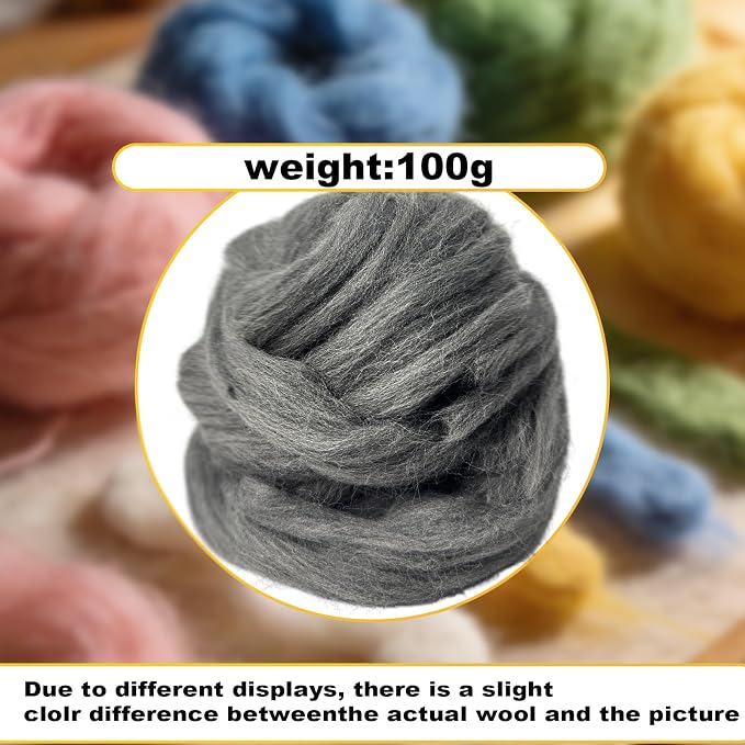 Wool Roving-3.5oz Needle Felting Wool, Soft Multi-Color Wool Fiber, Perfect - Image 2