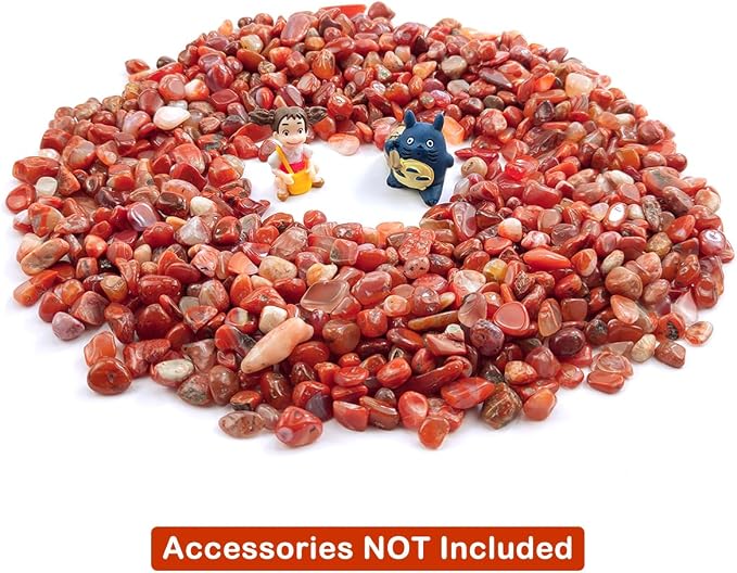 Decorative Stones, 1 Lb/460g Natural Red Agate Pebbles Irregular Crystal Rock - Image 2