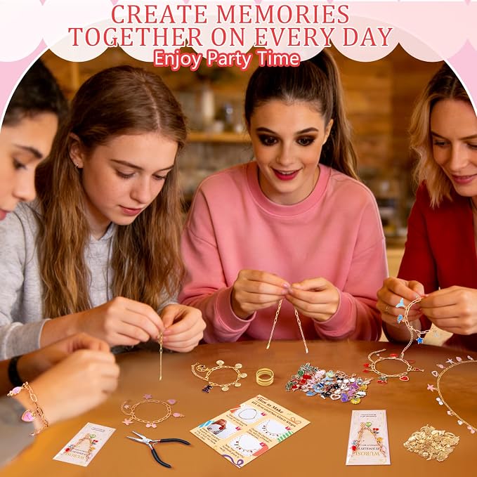 Wurosi 443 Pcs Gold Charm Bracelet Necklace Making Kit - Image 4
