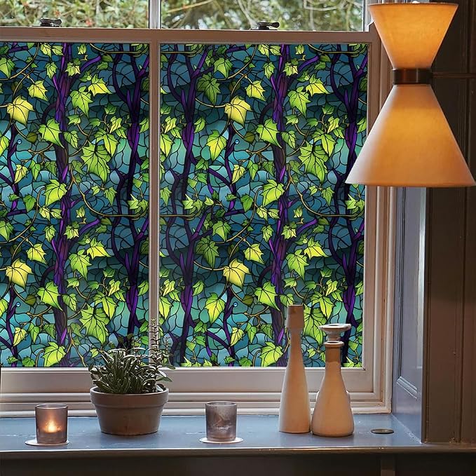 16“x118 Night Forest Plants Double Side Window Films Art Decorative Window - Image 3