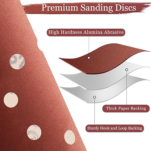 80 PCS 1000 Grit 5 Inch Sanding Discs, Hook and Loop Sandpaper for Random Orbital Sander