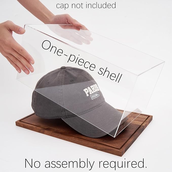 LITY Hat Display Case, No Assembly Required Clear Acrylic Baseball Cap Stand - Image 2