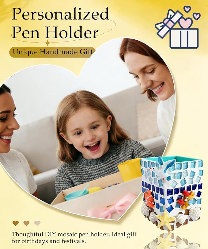 YUCHIYA DIY Glass Mosaic Pen Holder Craft Kit - Image 6