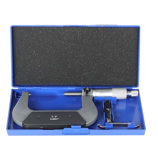 2-3 in Precision Outside Micrometer W/Box, Accuracy 0.0001 in, Professional Grade Precision Machinist Tool