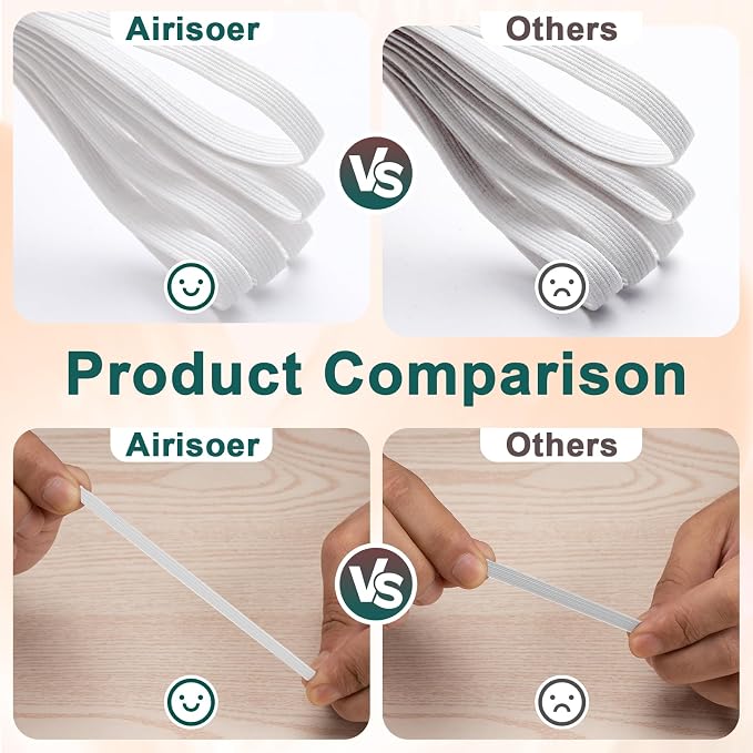 Airisoer 1/4 Inch Elastic Band for Sewing, 32 Yard High Elasticity Sewing - Image 4