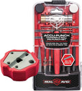 Real Avid Roll Pin Punch Set & Hammer + Non-Slip Magnetic Bench Block | 10 Nickel-Plated Steel Roll Pin Punches, 4 Interchangeable Hammer Heads - Brass, Steel, Ruber, Nylon & Non-Marring Bench Block
