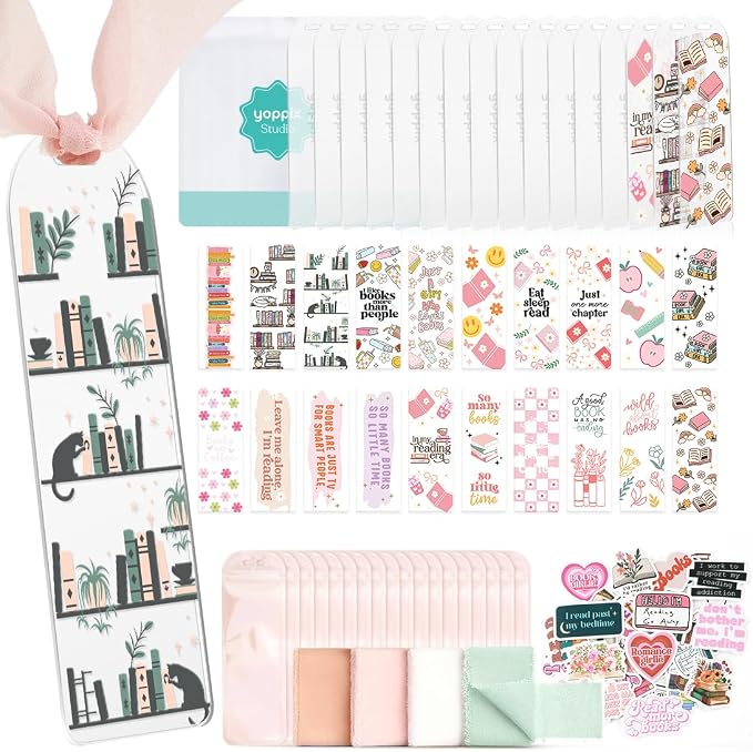 YOPPIX 6x2” Acrylic Bookmark Blanks- 20 Set Bookmark Making Kit by yoppix