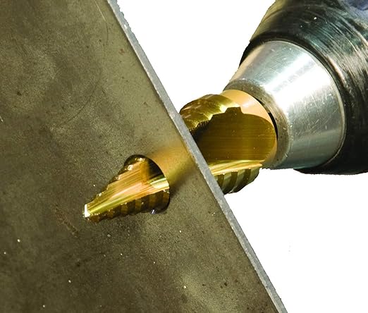 Metric Step Drill Set,Zhushan 3Pcs High-Speed Steel Shank Titanium Step Drill Bits for Sheet Metal Hole Drilling from 4-12mm/4-20mm/4-32mm