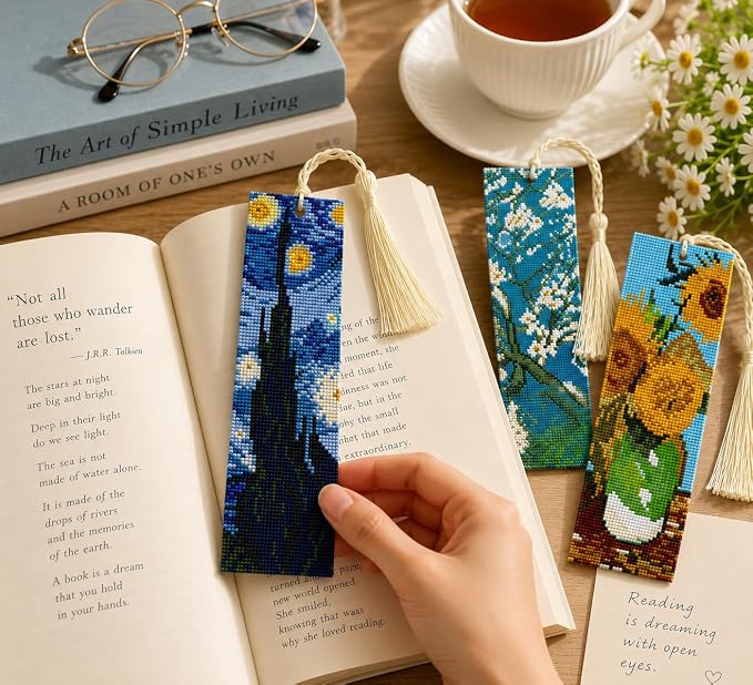 NEGEKFKX 5 Pcs Cross Stitch Bookmark Kit - Image 3
