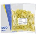 haisstronica 500PCS 12-10 AWG Yellow Heat Shrink Butt Connectors-Tinned Red Copper 1mm,Waterproof Insulated Crimp Butt Splice Electrical Connectors
