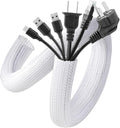 AGPTEK White Cable Sleeve, 2 Pack 5ft by AGPTEK