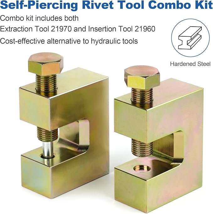 Self Piercing Rivet (SPR) Combo Kit - Extraction And Insertion Tools,Replaces 21960 21970-Works with 3/4” or 19mm socket and 1/2 impact wrench