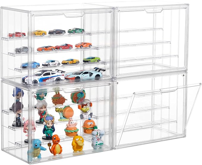Attelite Acrylic Display Case, Upgrade 4 Tiers Clear Display Case by Attelite