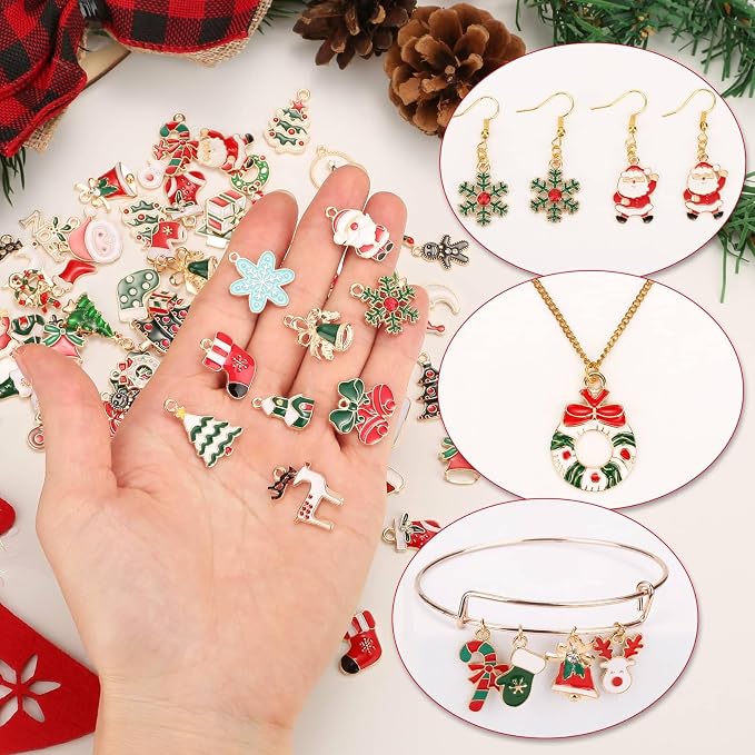 Acejoz 100Pcs 50 Pairs Christmas Charms - Image 5