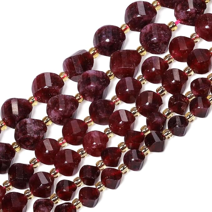 34pcs Natural Garnet Stone Beads - Image 6