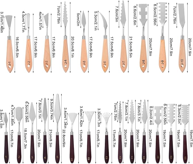 29 Pcs Palette Knife Set, Stainless Steel Palette Knife - Image 2