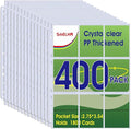 9 Pocket Page Protector, 400 Pack Trading Card Sleeve, Holds 7200 by SMELHA