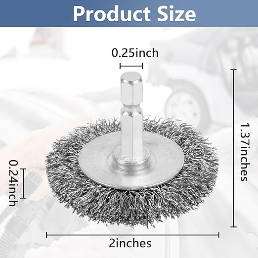 10PCS Wire Wheel Brush for Drill, High Carbon Steel Wire Brush with 1/4" Hex Shank, Skilled in Handling Metal & Nonmetal Surfaces