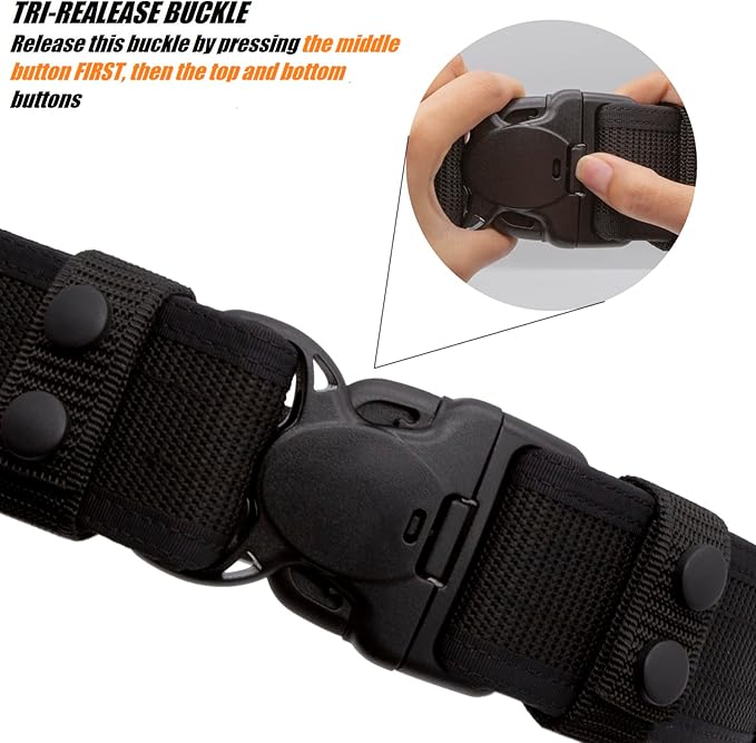 Duty Belt w/ 4 Keepers 2" Nylon Stiff Utility Belt Police Law Enforcement Security Work Patrol Gear Carrier XL