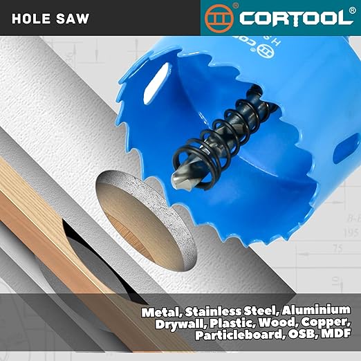 1-3/8 Inch Hole Saw with Arbor for Metal and Wood Cutting, Bi-Metal Hole Cutter, 1-3/8" Hole Saw Kit for Drywall, Wood, PVC Boards, Fiberglass and Vent Pipes
