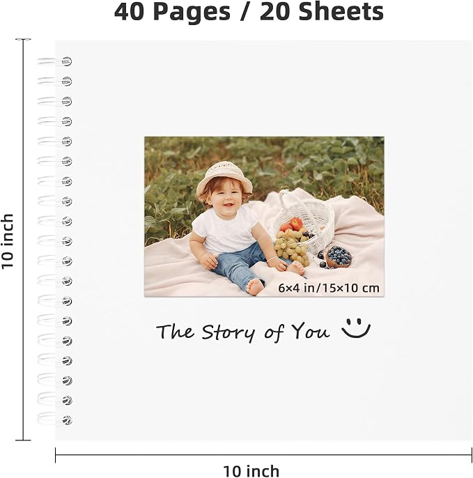 Yopih 10x10 Inch DIY Scrapbook Photo Album, Hardcover Kraft Paper Acid-Free - Image 2
