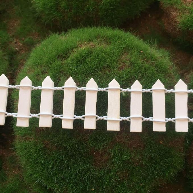 35 Inches Mini Fairy Garden Fence DIY Small Wood Decorative Picket Fence Micro - Image 6
