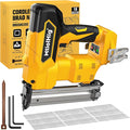 Cordless 18GA Brad Nailer Compatible with Dewalt 20V Max, 18 Gauge Nail Gun with 1000 Nials for Wood Carpentry, Brushless, 2 Mode, 5/8 to 1-1/4 Inch, Tool Only