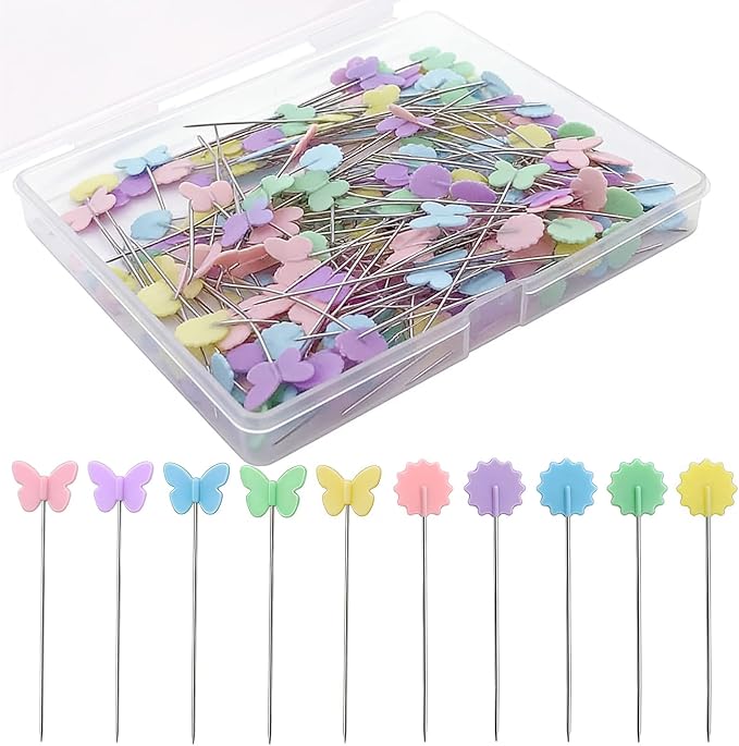 Elisel 200 pcs Multicolor Straight Pins Straight Quilting Pins Craft by Elisel
