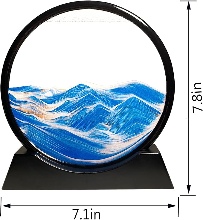 HYUGF Moving Sand Art Picture Ocean Decor, 3D Deep Sea Sandscape Liquid Motion - Image 3