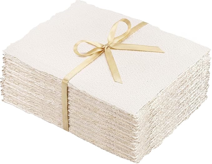 100 Sheets Watercolor Paper 7x10 inch, 300 GSM Deckled Edge Paper by Prudiut