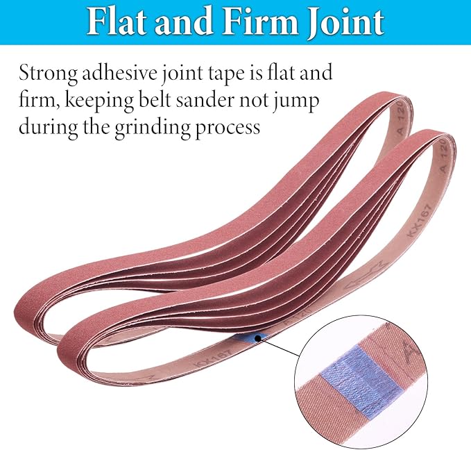 1x30 Inch Sanding Belts, 1 x 30 Aluminum Oxide Sanding Belt Assortment for Belt Sander, 2 Each of 80 120 180 240 320 400 600 800 1000 Grit,18 Pack (1x30in)