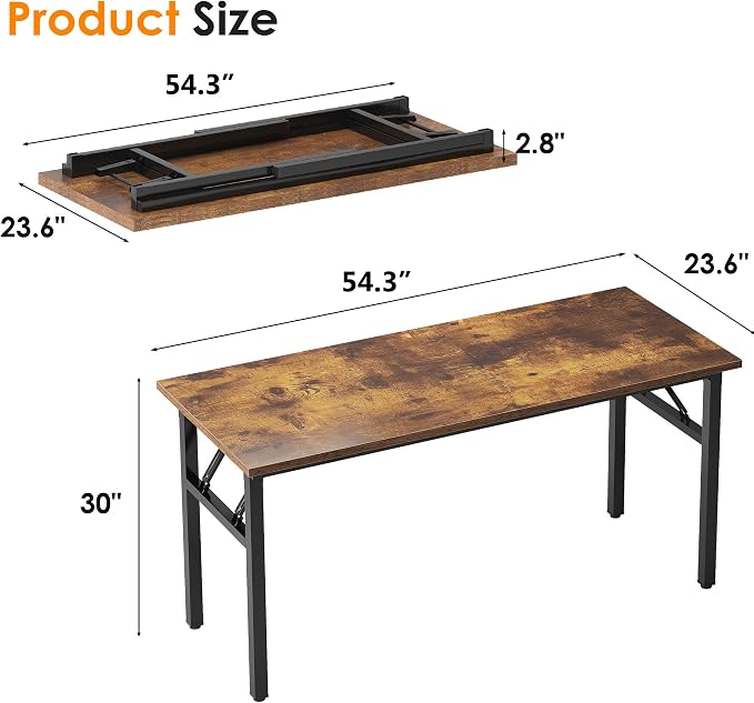 Need Folding Desk, 54 inch Large Computer Desk - Image 3