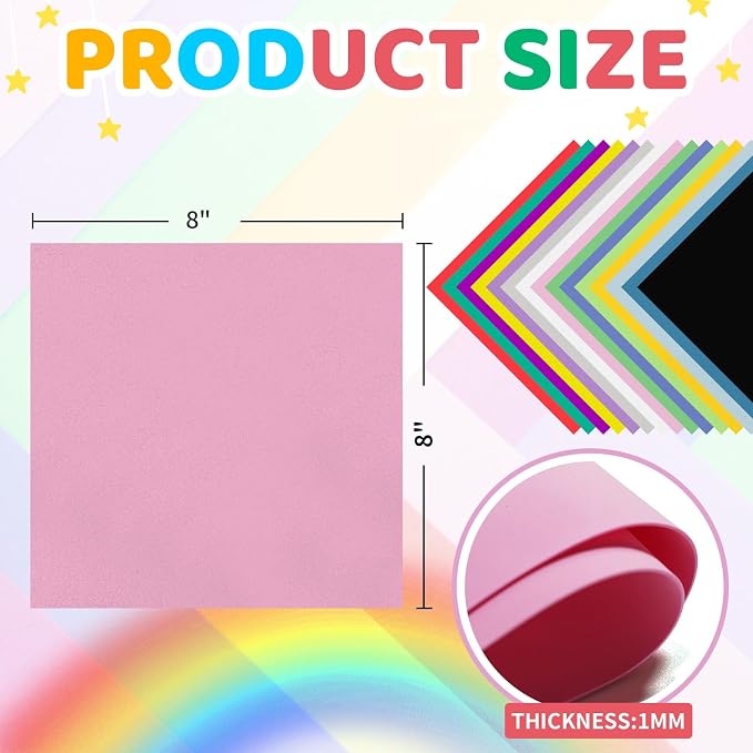 biguphate 90 Pack EVA Foam Sheets, 8 x 8IN, 1mm Thick Foam Paper - Image 2