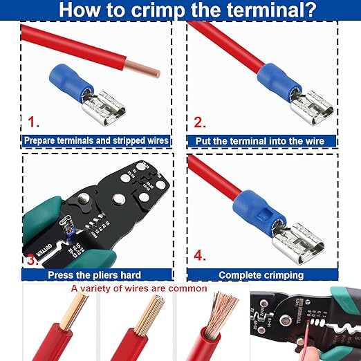Tnisesm 301Pcs Insulated Wire Electrical Connectors Assortment Kit with Ring, Spade, Butt, Quick Disconnect, Crimp Automotive Cable Terminals