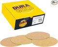 Dura-Gold Premium 40 Grit 6" Gold Sandpaper Discs, No Hole Pattern Dustless, Box of 25, Hook & Loop Backing for DA Sander, Finishing Coarse Sanding Abrasive Automotive Paint, Woodworking Wood, Metal