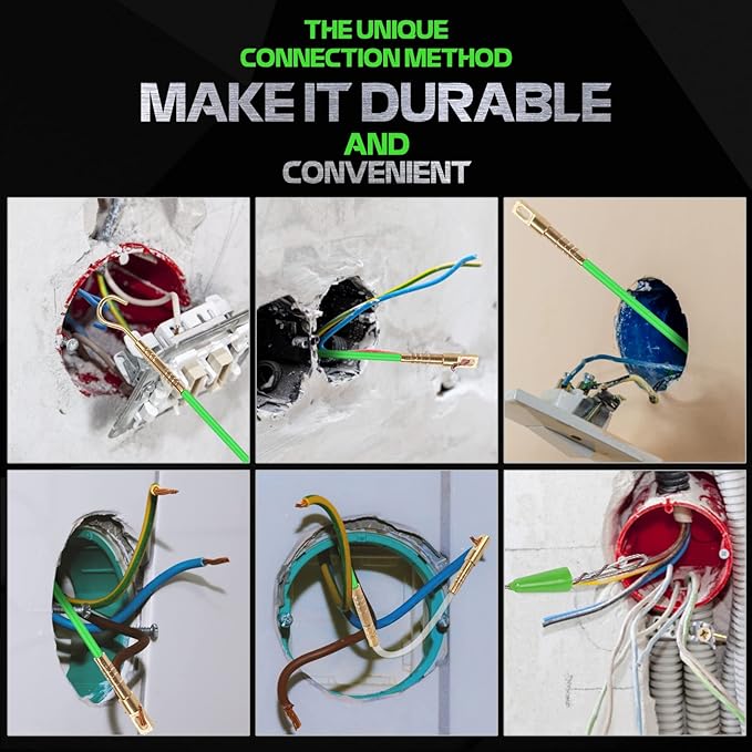45FT Fiberglass Running Electrical Wire Cable Glow Rods Wire Pulling, Fish Rods Electrical Kit with 8 Different Attachments and Fish Tape Wire Puller Kit