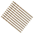Drill Bit, #36 Cutting Diameter, 4341 HSS Gold Finish 118° Cutting Angle Number Jobber Bits - (Applications: for Drilling Soft Metal Plastic Wood), 10-Pieces