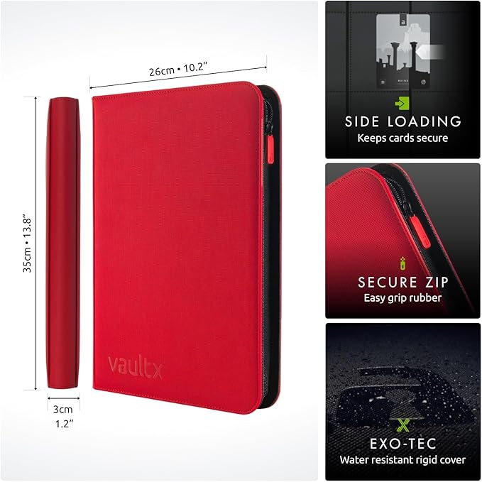Vault X 9 Pocket Zip Binder, 360 Cards, Exo-Tec Material, 20 Side-Loading Pages - Image 2