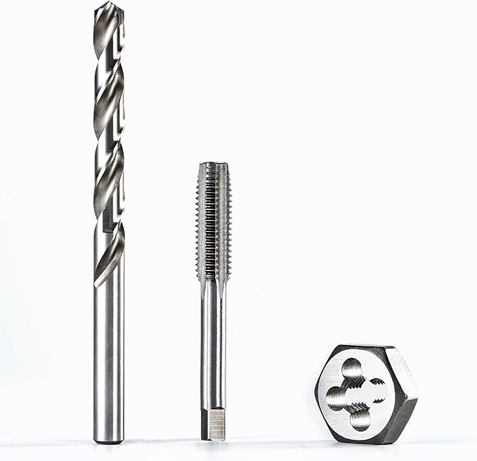 toolant 3/8 x 16 NC Tap and Die Set with 5/16" Drill Bit Combo for Threading