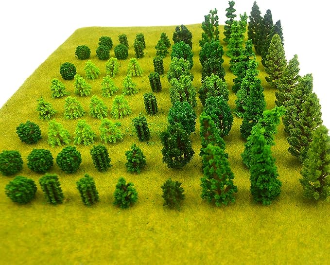 70pcs Mini Model Trees Train Scenery Mixed Miniature Trees Artificial Wargame by MOMOONNON