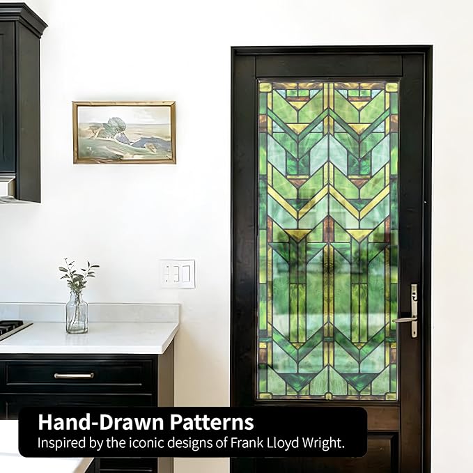 Faux Stained Glass Effect Transparent Window Film, Decorative Window Cling - Image 4
