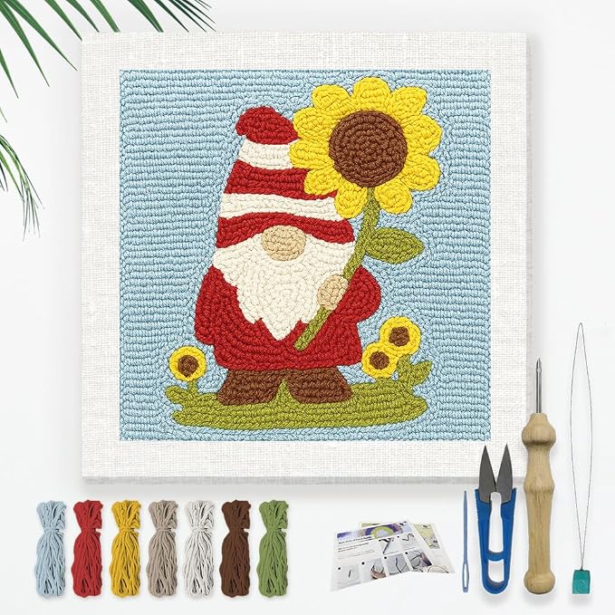 Doodlream Dwarf Sunflower DIY Punch Needle Embroidery Kit by Doodlream