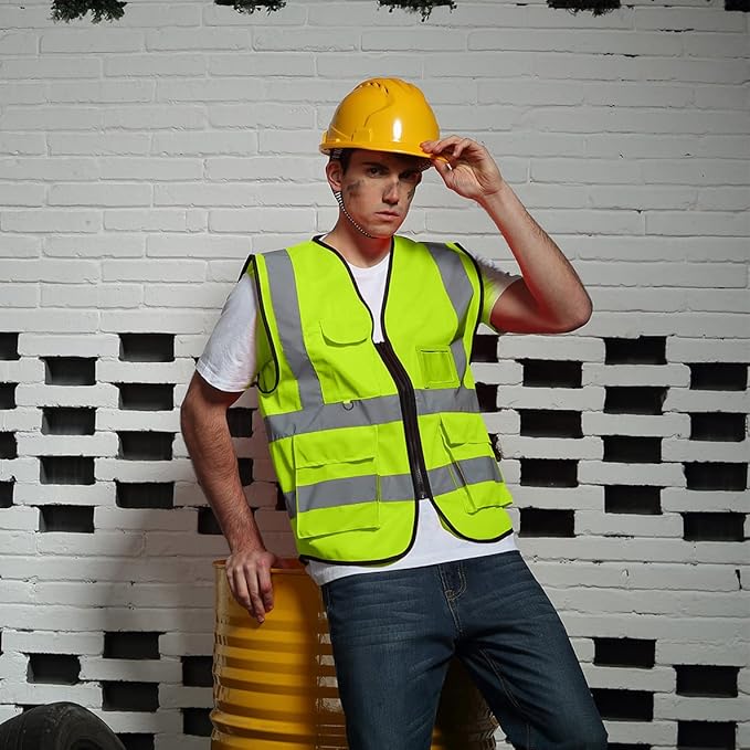 BeautyWill Custom Safety Vest Logo Class 2 High Visibility Reflevtive Vest Outdoor Protective Workwear